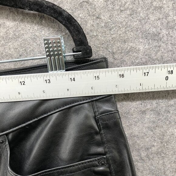 Old Navy High Rise OG Loose Faux Leather Pants Womens 8 Black Relaxed Wide Leg - Picture 7 of 11